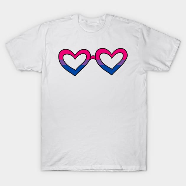 Bisexual pride flag heart sunglasses T-Shirt by taylor-lang